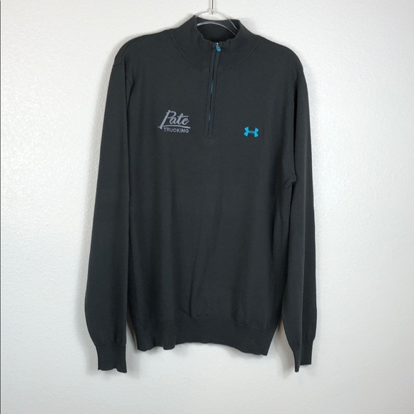 Under Armour Merino Wool Sweater Gray Long Sleeve 1/4 Zip Pate Trucking Men's XL - Picture 1 of 11